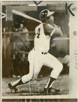 Hank Aaron 715th Home Run Vintage Wire Photo  